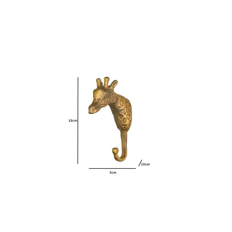 Melody Maison Set of 3 Gold Metal Giraffe Wall Hooks