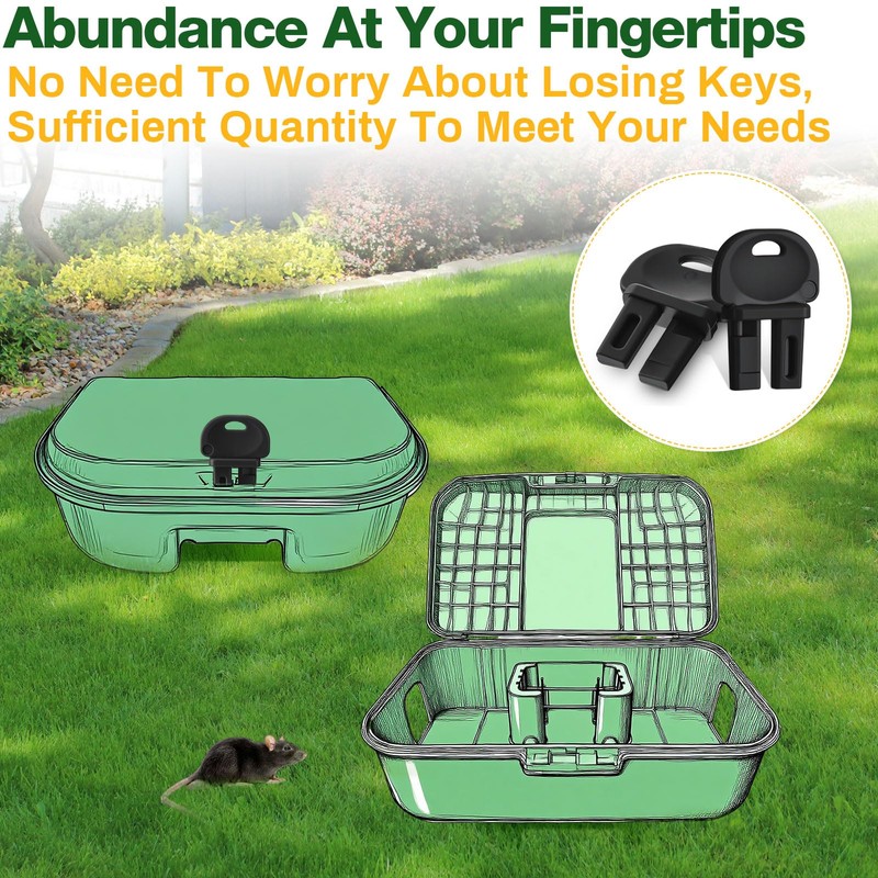 Qualirey 5 Pcs Mouse Station Key Rat Bait Stations Replacement