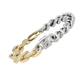 Armani Exchange Men's Two-Tone Stainless Steel Chain Bracelet (Model: AXG0115710), One Size, Stainless Steel, no gemstone