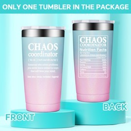 BIRGILT Chaos Coordinator Tumbler 20oz - Thank You Gifts for Women - Chaos Coordinator Gifts, Christmas Gifts for Women - Teacher Gifts, Boss Gifts - Appreciation Gifts for Office, Coworker Female