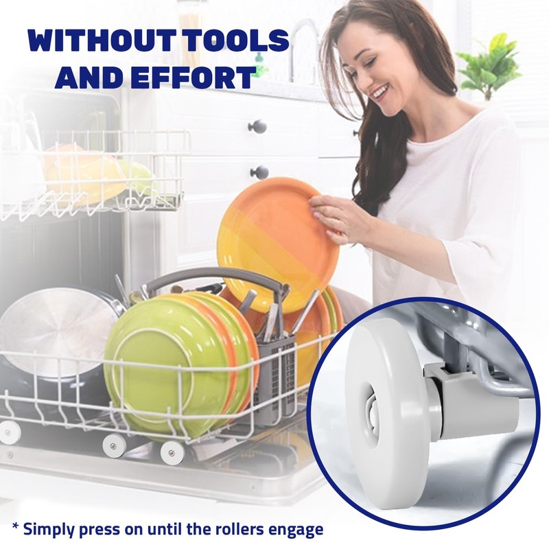 8 Pieces Dishwasher Wheels Lower Basket with the Original Code