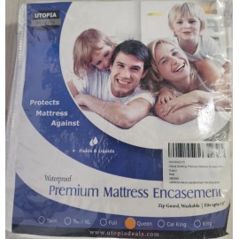 Utopia Bedding Premium Zippered  Mattress Waterproof Encasement by Utopia, fits up to 15" Deep