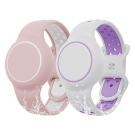 Waterproof Bracelet Compatible with AirTag for Kids (2 Pack), Protective Case GPS Tracker Holder for Child with Full Coverage Hidden Design, Soft Silicone Anti-Lost Wristband Cover for Toddler PWWP