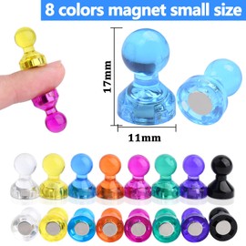 128PCS Strong Magnetic Push Pin Magnets,Small Colorful Fridge Magnets, Little Decorative Magnets, Office Classroom Magnets,Magnetic Push Pins for Map Whiteboard Magnets Kitchen Home and School