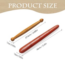 2 Pcs Wooden Massage Tools, Wooden Reflexology Sticks Thai for Acupressure Bars, Trigger Point for Reflexology and Foot Hand Body Massage