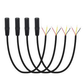 4-Pack 3.5mm Female Plug to Bare Wire Open End Cable 0.5M/1.6FT,TRS 3 Pole 1/8'' 3.5mm Female Plug to Bare Wire Audio Wire Replacement Cable,for 3.5mm Plug Jack Connector Audio Cable Repair