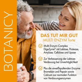 Multi Enzyme Digestive Enzymes for a Better Vedauung Forte with Digezyme – Unique Combination and a strong immune system – 60 Vegan Capsules (Month Pack)