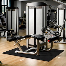 EnamelEVO Treadmill Mat for Home Gym - High Density Treadmill Walking Pad Exercise Bike Equipment Mat, Suitable for Floor Carpet, 86.6" x 40", 5mm Thick, BLK