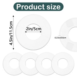 Wbgraceful 4Pcs Escutcheon Plates Pool, Rubber Pool Ladder, Escutcheon Plate Pool Ladder, Escutcheon Plate, Escutcheon Cover Holes in Pool Ladder Rings, Swimming Pool Ladder Parts in White