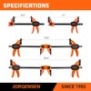 Jorgensen 6" Bar clamps for woodworking - 4-Pack, One-Hand Light