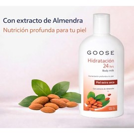 GOOSE Crema Corporal Hidratante 500 ml con Almendra – Nutrición Profunda y Suavidad para la Piel