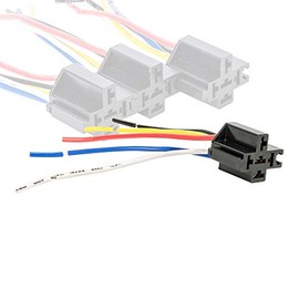 Bosch Style 12V DC 5-PIN SPDT Interlocking Automotive Relay Socket Harness Base (with Wires)