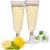 Flunyina 24pcs Clear Champagne Flutes 5oz Plastic Glitter Champagne Flutes