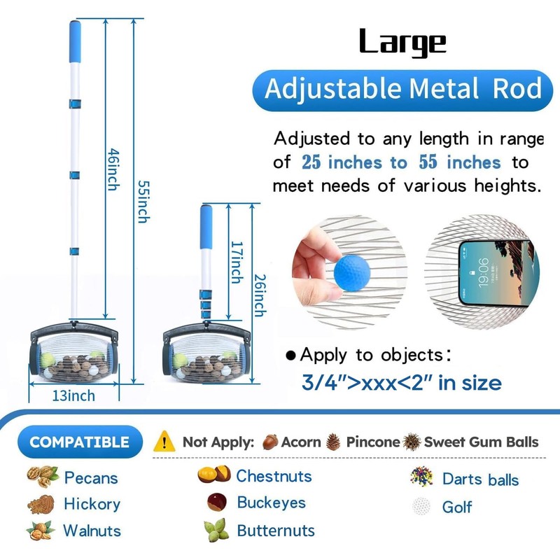 Zozen Nut Gatherer, Pecan Picker Upper, Walnut Picker Upper Roller,