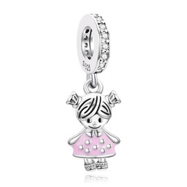 Annmors Charm Christmas Heart Animal Pendant 925 Sterling Silver Bead with Cubic Zirconia for Chamilia European Bracelets Necklace, Mother's Day Christmas Jewellery Gift for Men and Women, Sterling