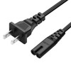 2 Prong AC Cable Replacement Power Cord 6 Feet (Black)