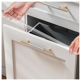 12 Pack Cabinet Protectors for Kitchen Cabinets, 18" Length Clear Cabinet Door Protector Edge Guard 3/4" Thick for Kitchen Drawer Fronts, Slip-On Plastic Edge Guard to Protect Sink & Trash Drawer