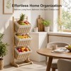 Three-Tier Floor-Standing Storage Rack, Hand-Woven Storage Basket, Vertical Storage Rack,