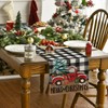 Artoid Mode Buffalo Plaid Merry Christmas Tree Table Runner, Seasonal