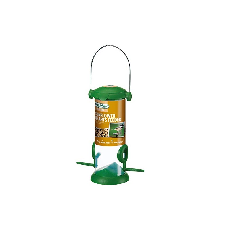 Gardman A04249 Flip Top Sunflower Heart Feeder Bird, Natural, 28.0
