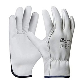 Gebol Driver | High Resistance Leather Work Gloves | Leather Gloves for Men | Size XL (Size 10) | White | 1 Pair