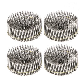 raseparter 1200 Count 15 Degree Stainless Siding Nails 1-3/4 Inch x 0.09 Inch Ring Shank Small Cap Coil Stud for Wood and Plastic