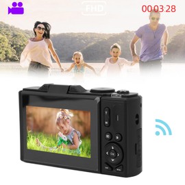 64MP Digital Camera, 4K Vlogging Camera, Auto Focus Camera with 18X Zoom, Compact Small Camera with 3 Inch Flip Screen, Small Camera for Boys Girls, for Photography Video