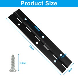 Cionyce 6 Pack 6 inch Heavy Duty 304 Stainless Steel Piano Hinge, Marine Grade Continuous Hinge with Holes for Cabinets, Boat & Marine Doors(Black)