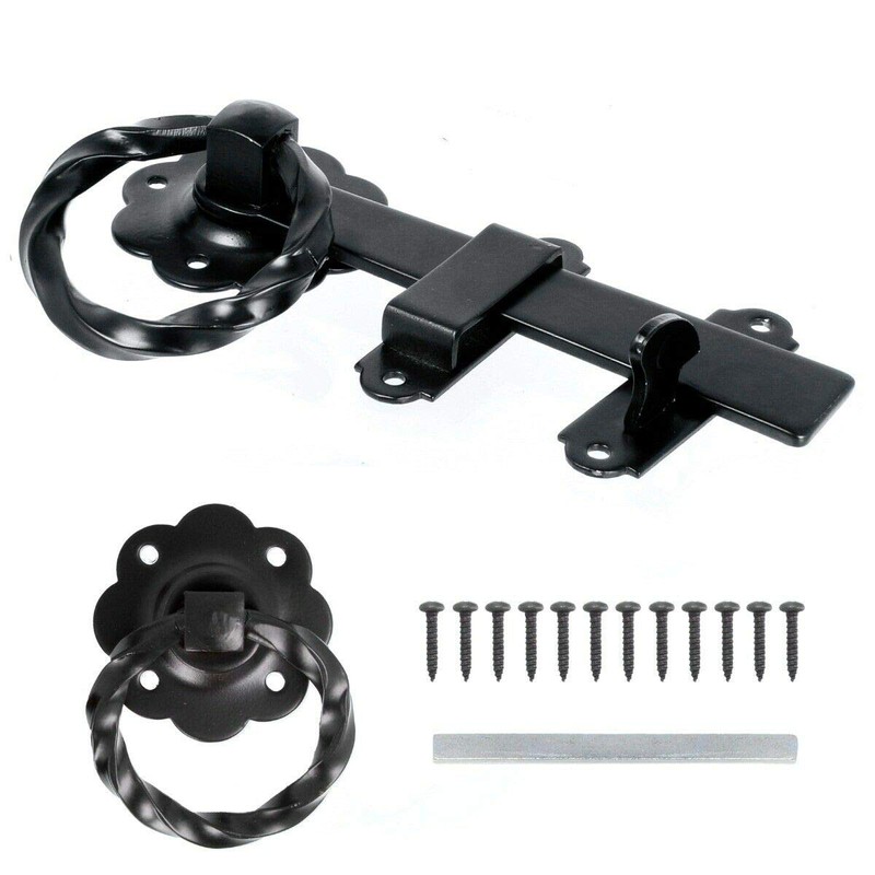 Garden Gate Accessories Metal Fixing Latch T Hinges Spring Closer
