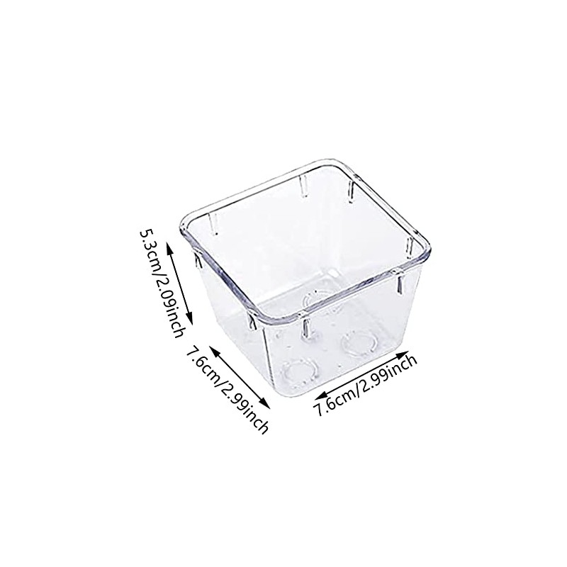 QUINTRA Clear Plastic Drawer Organizer Set, 4 Sizes, Desk Drawer