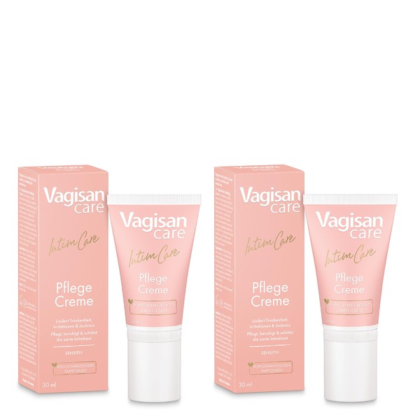 Vagisan Care IntimCare Cream 2 x 30 ml - Protects and Soothes Dry Skin in the Intimate Area