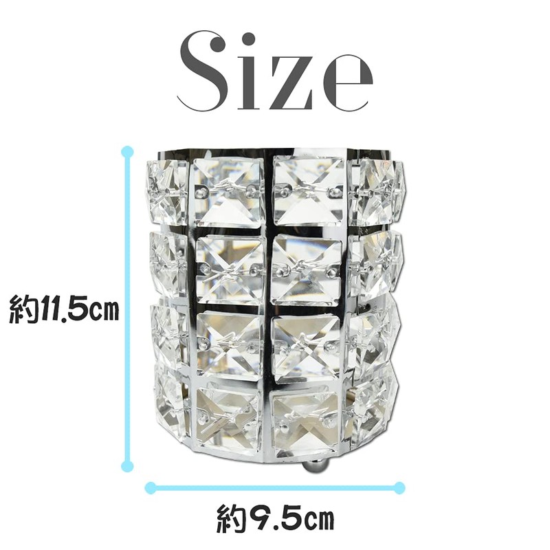 Crystal Cylindrical Makeup Brush Case Stand for Home Decor Makeup