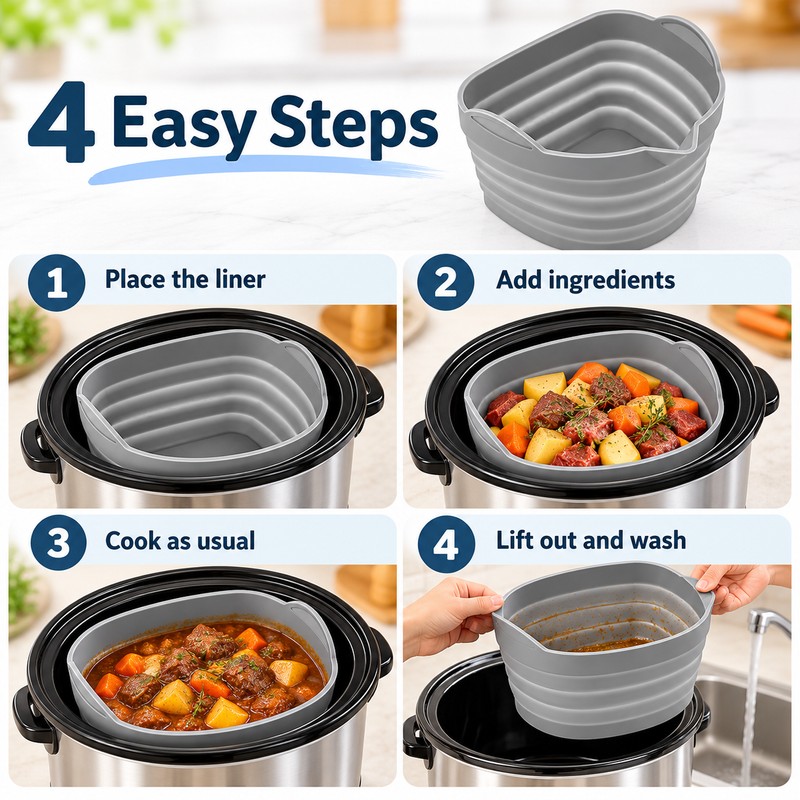 Slow Cooker Divider Liner for 6–8 Qt Crockpots – Reusable