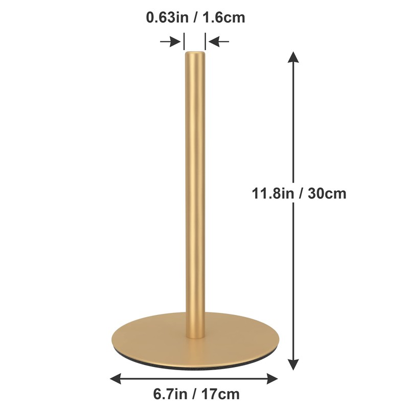 Gold Paper Towel Holder Countertop, Free-Standing Kitchen Roll Holder, Stainless