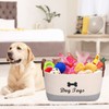 Geyecete X-Large Cotton Rope Dog Basket with Leather handle Blanket