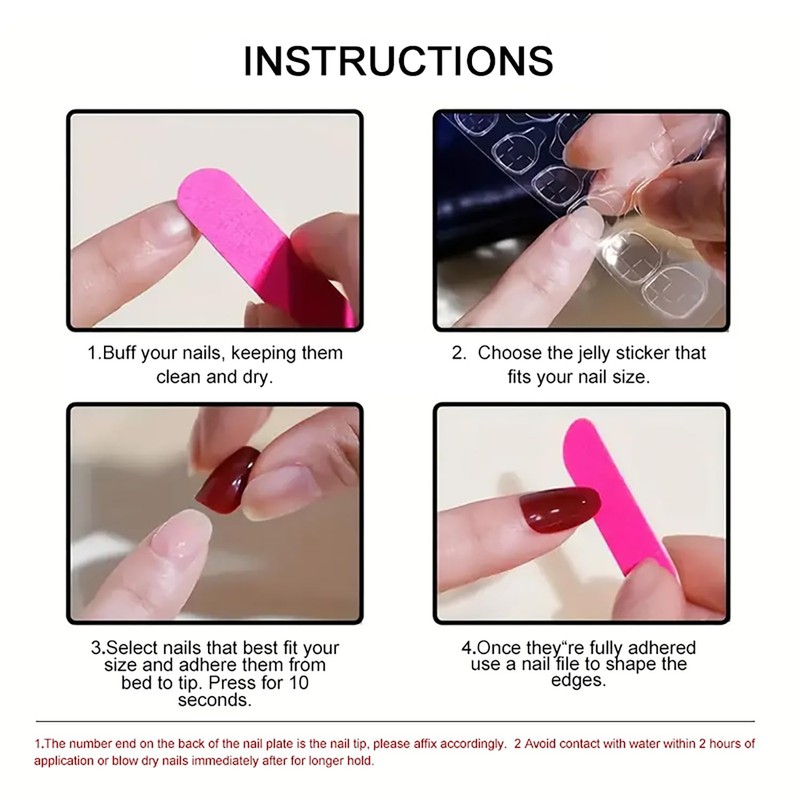Posyofet 24Pcs Red Glossy Square ABS False Nails, Full Cover,