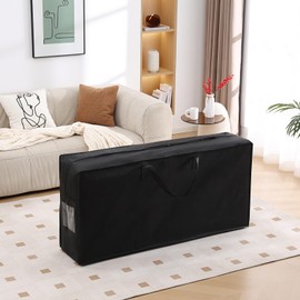 Folding Mattress Storage Bag, Carry Case for Trifold Memory Foam Mattress, Convenient Moving and Travel Storage (Fits4”Queen Mattress, Black)