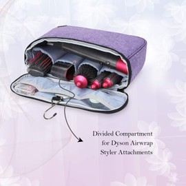 Teamoy Travel Storage Bag Compatible with Dyson Airwrap Styler, Portable Travel Organizer for Airwrap Styler and Attachments, Purple