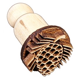 SOCWELL LLC Clay Stamp, Pine Cone, 1 inch(25mm) Diameter Size, Made in USA of fine Maple Wood (SD681)