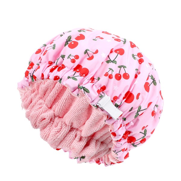 Shower Cap with Terry Cloth Lining, Terry Lined Shower Cap