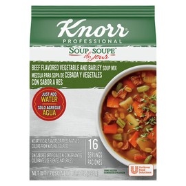 Knorr Professional Soup du Jour Beef Vegetable and Barley Soup Mix 0g Trans Fat per Serving, Just Add Water,13.9 Ounce (Pack of 4)