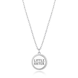 Philip Jones Silver Plated Filigree Disc Little Sister Necklace