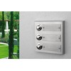HUBER Surface-Mounted 3-Way Real Metal Doorbell Push Button with Name