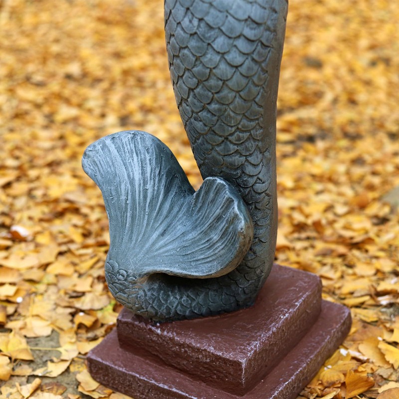 GENUINQ Mermaid Statue Large Size 37 Inch Magnesium Oxide Sculpture