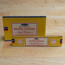 Satya Incense Sticks, 4 Packs x 15g, with Incense Holder, 7 Chakra
