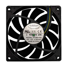 Everflow 80x80x15mm Ultra High Speed 12V DC Fan with PWM, Model R128015BUAF
