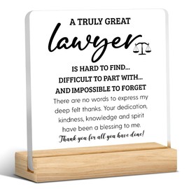 Lawyer Gifts for Men Women Lawyer Attorney Appreciation Thank You Graduation Gifts for Law-yer Office Desk Decor for Home Acrylic Sign Christmas Gift