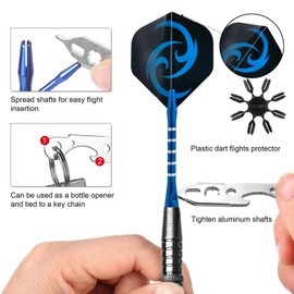 Steel tip Darts with Aluminum Shafts Sharpener Tool Extra Flights and Protectors(22g/20g)
