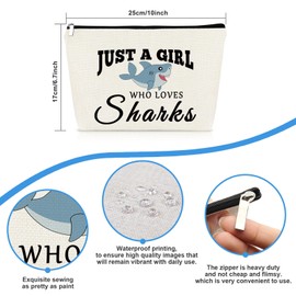 Shark Gifts Inspirational Gifts for Friend Makeup Bag Shark Lover Gift Shark Week Gift Shark Theme Gift for Girls Women Cosmetic Bag Ocean Animals Lover Gift Friendship Gift Christmas Birthday Gift