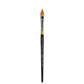 KINGART Original 9930 Series, Size 6 Golden Taklon Oval Flora Petal Brush, Black/Gold (9930-6)